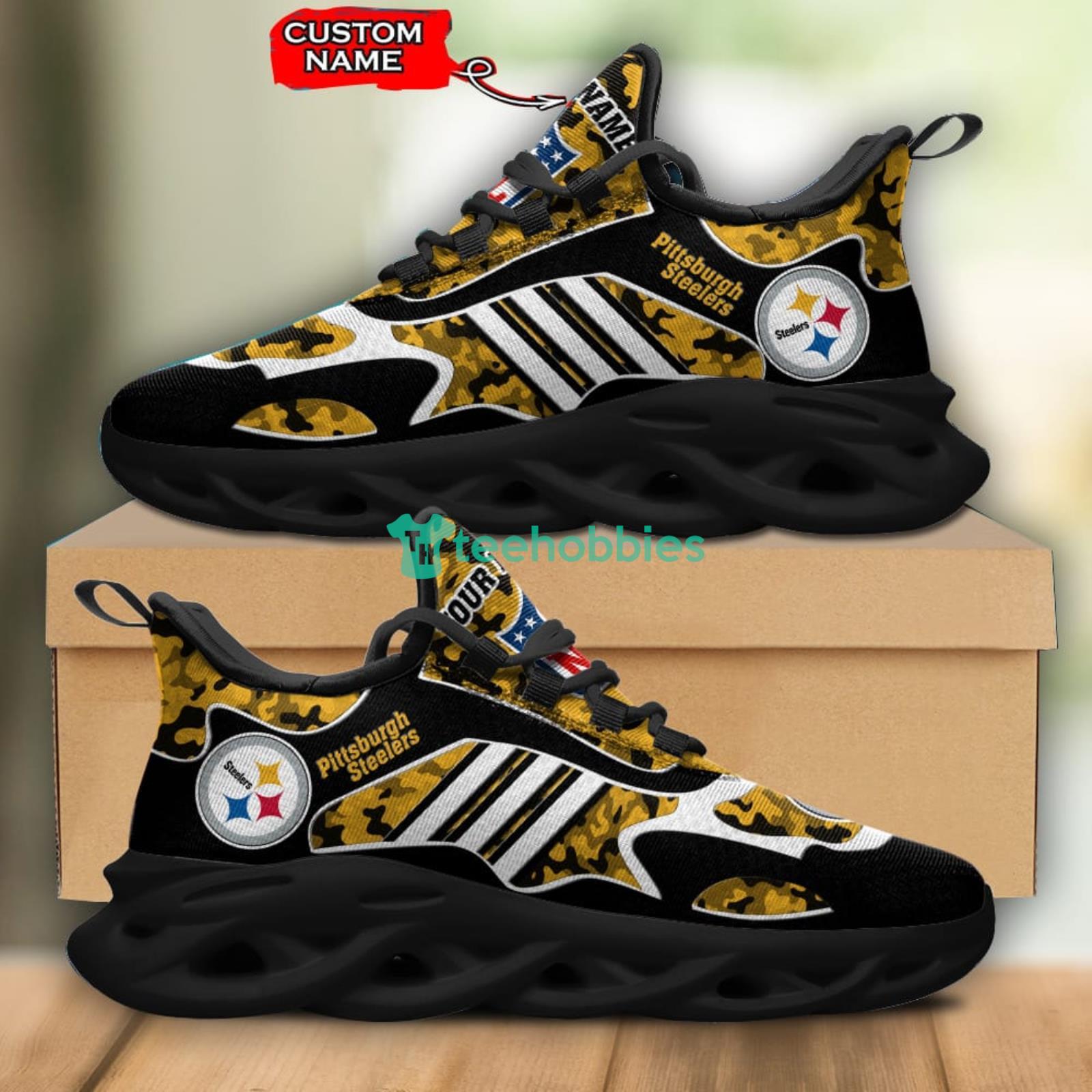 Personalize NFL Pittsburgh Steelers Golden Max Soul Shoes Running Sneakers  - T-shirts Low Price