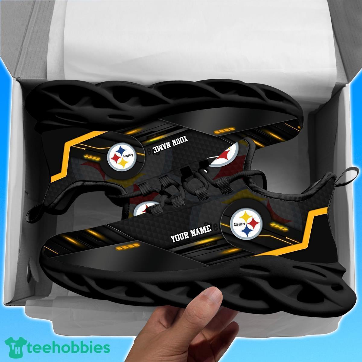 Pittsburgh SteelersPersonalized NFL Sport Black Max Soul Shoes Best Gift For Men And Women Fans Product Photo 2