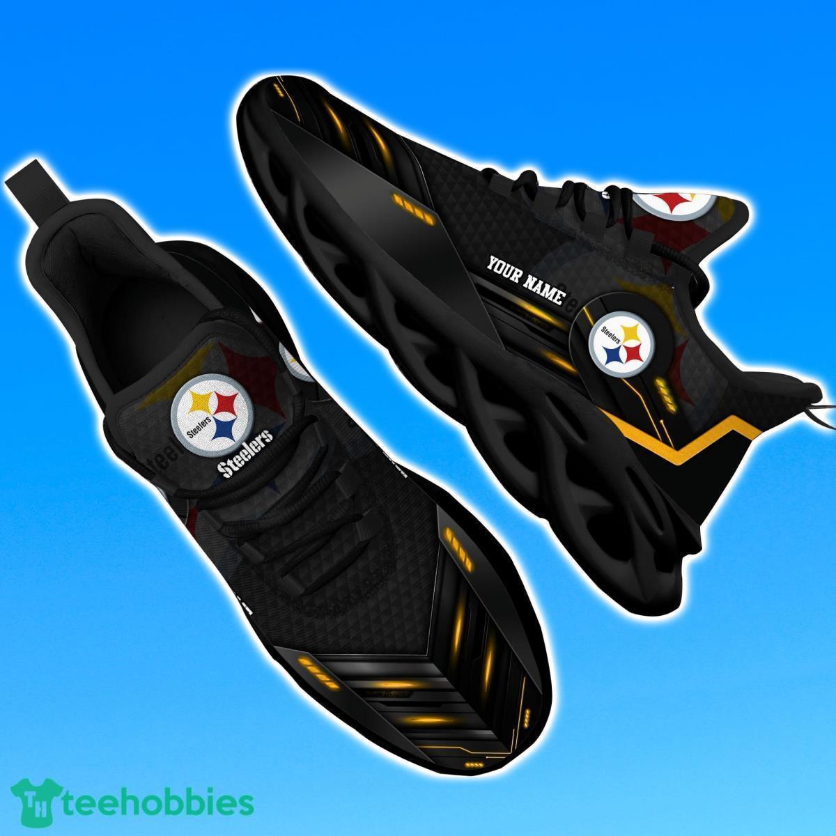 Pittsburgh SteelersPersonalized NFL Sport Black Max Soul Shoes Best Gift For Men And Women Fans Product Photo 1
