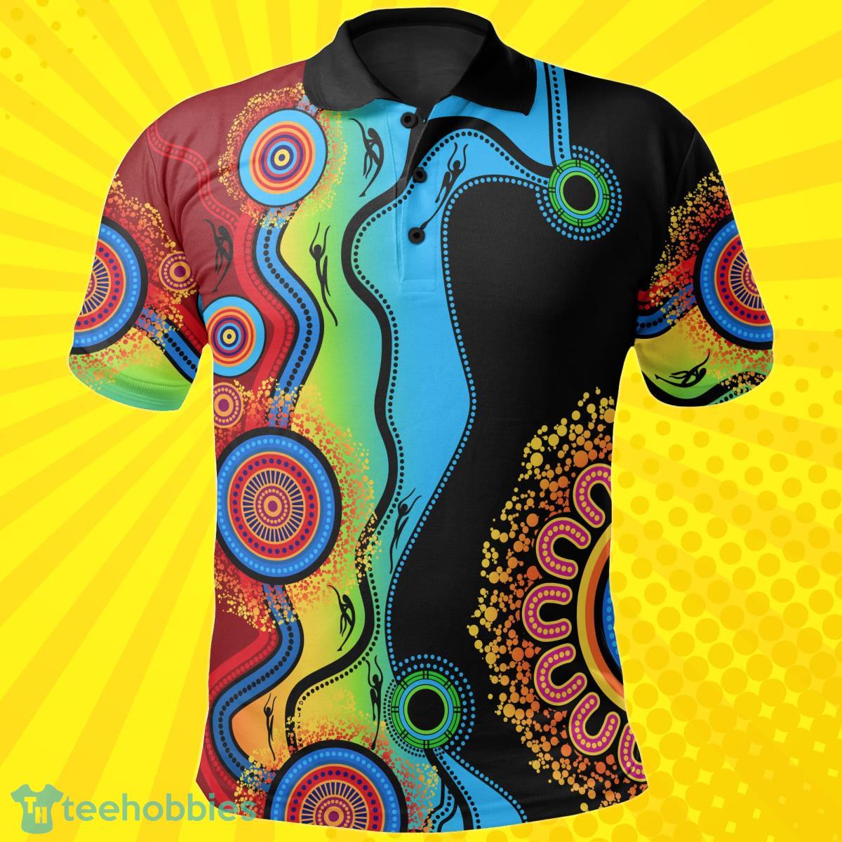Polo Shirt Aboriginal Polo Blue Dream Unisex Style Gift Men And Women Product Photo 1