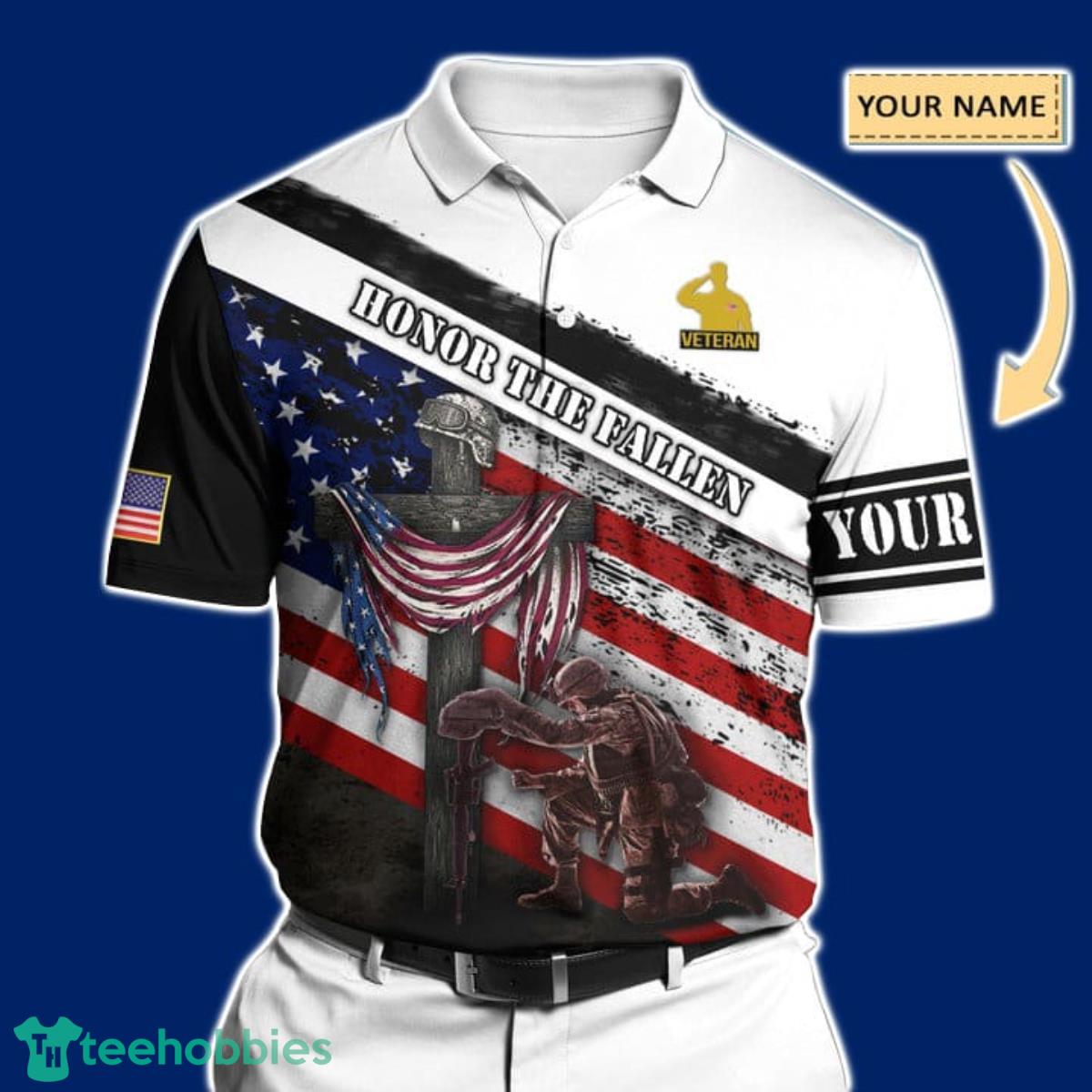 Premium United States Veteran All Over Printed Men And Women Polo Shirt Best Gift Men And Women Product Photo 1