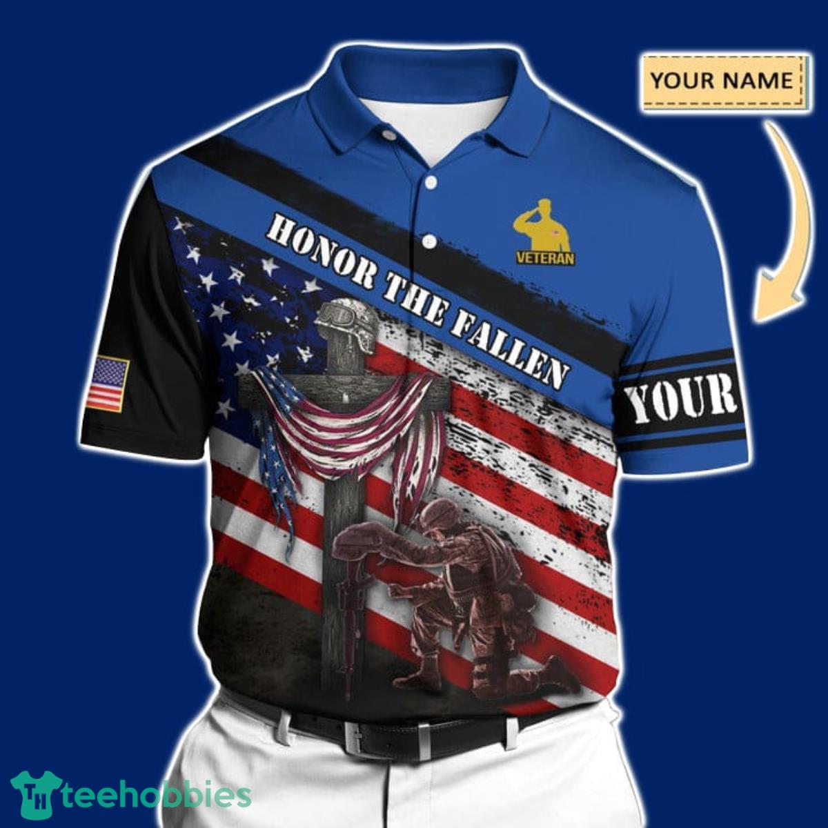 Premium United States Veteran All Over Printed Men And Women Polo Shirt Best Gift Men Women Product Photo 1