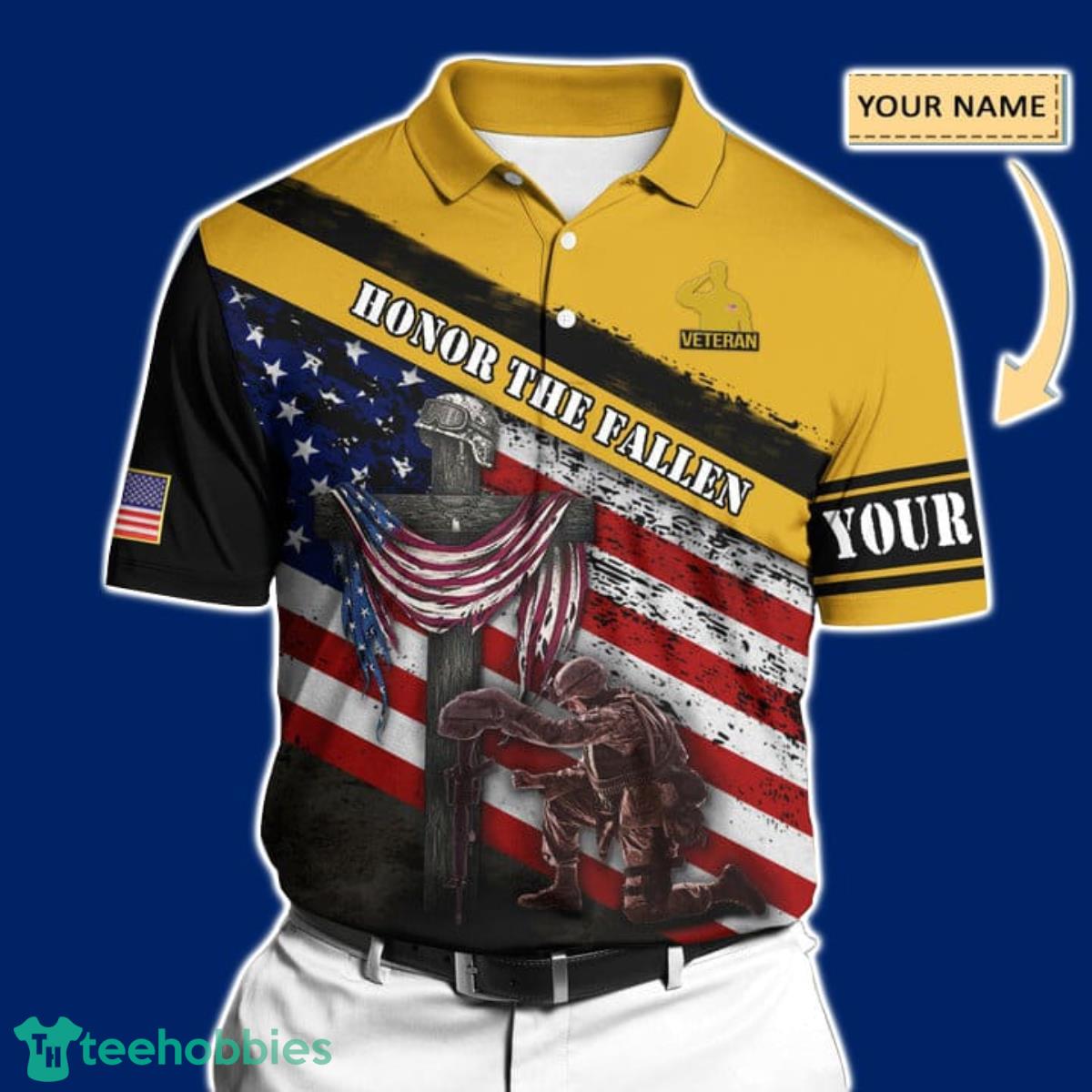 Premium United States Veteran All Over Printed Men And Women Polo Shirt Special Gift Product Photo 1