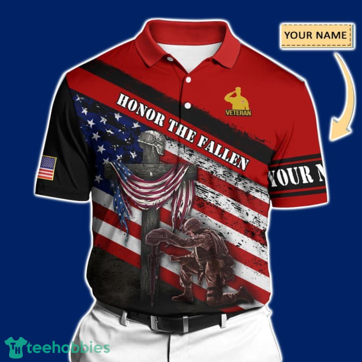 Premium United States Veteran All Over Printed Men And Women Polo Shirt Unique Gift Men And Women Product Photo 1