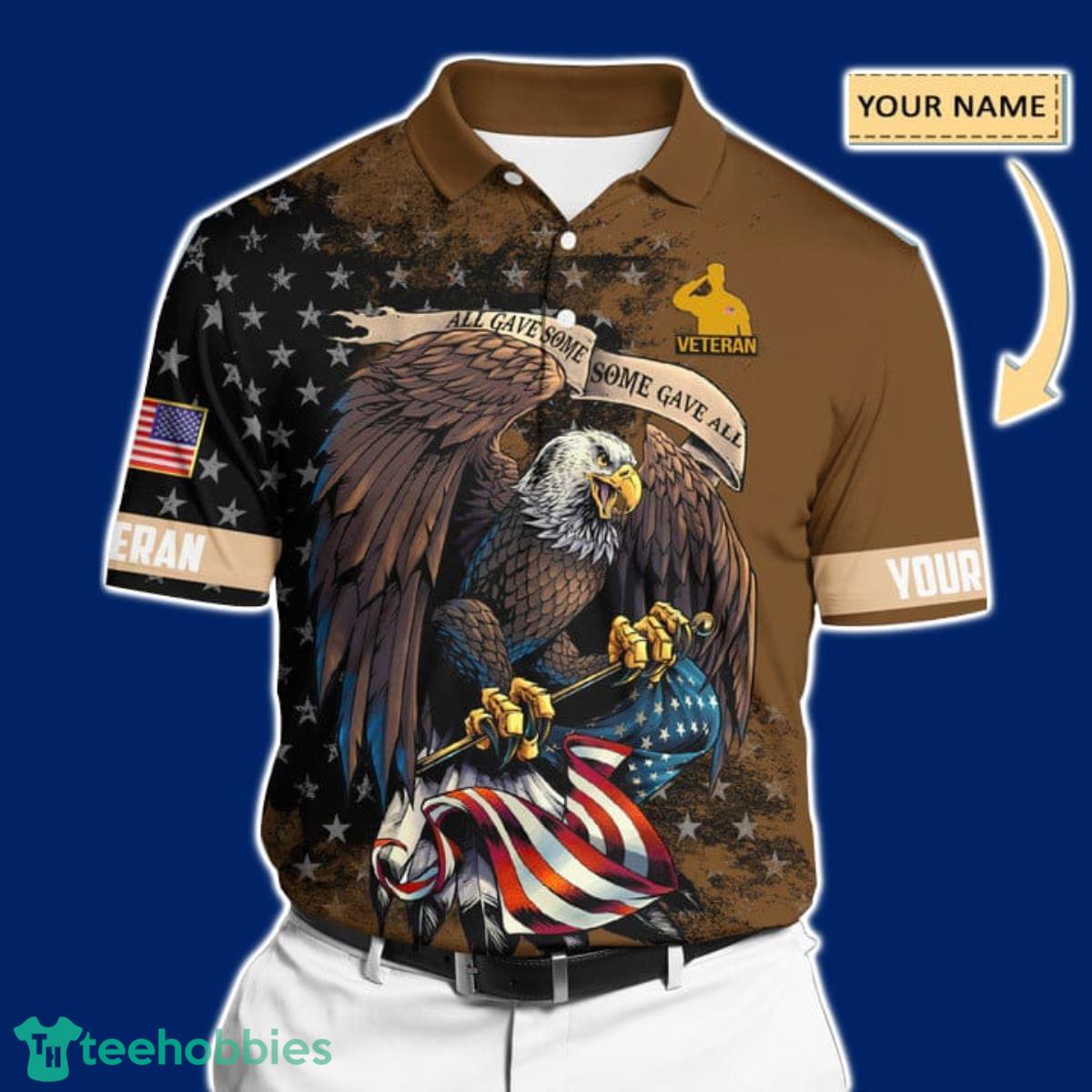 Premium United States Veteran All Over Printed Men And Women Polo Shirt Unique Gift Product Photo 1