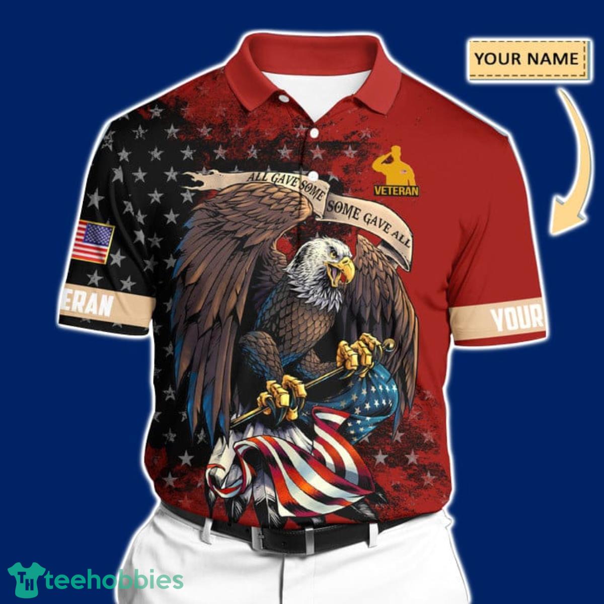 Premium United States Veteran Polo All Over Printed For Men And Women Special Gift Product Photo 1