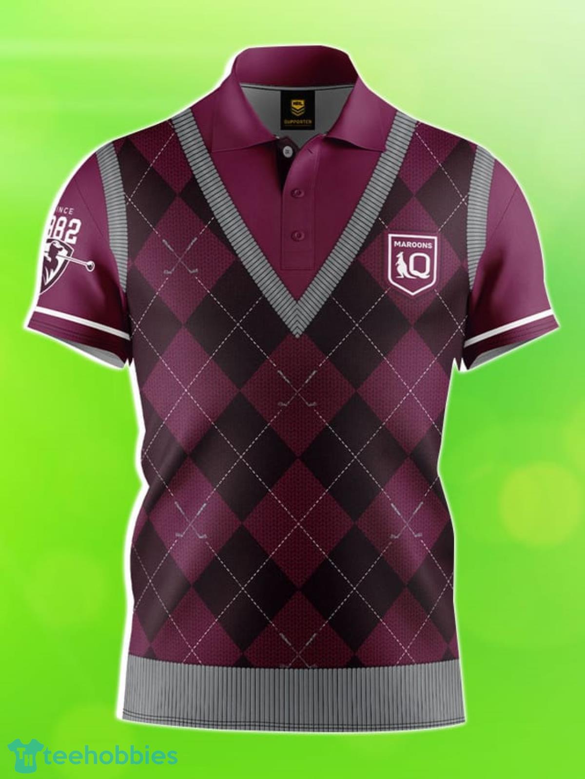 QLD Maroons NRL Fairway Golf Polo Shirt Best Gift Men And Women For Fans Product Photo 1