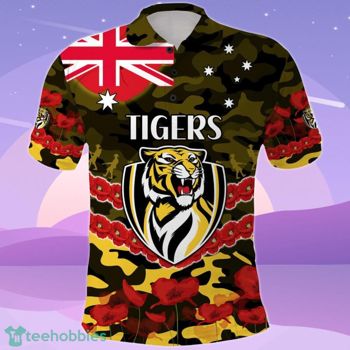 Richmond Tigers Football ANZAC Polo Shirt Lest We Forget