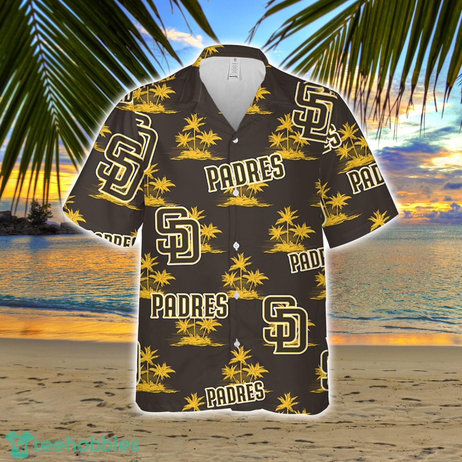 San Diego Padre Baseball Coconut Island Pattern Hawaiian Shirt And Shorts Summer Gift Product Photo 2