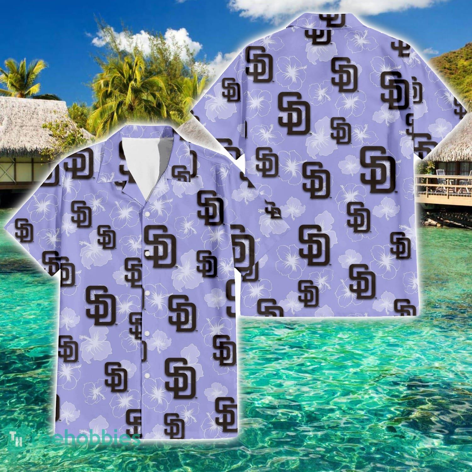 San Diego Padres Floral Violet Hawaiian Shirt For Men And Women Product Photo 1