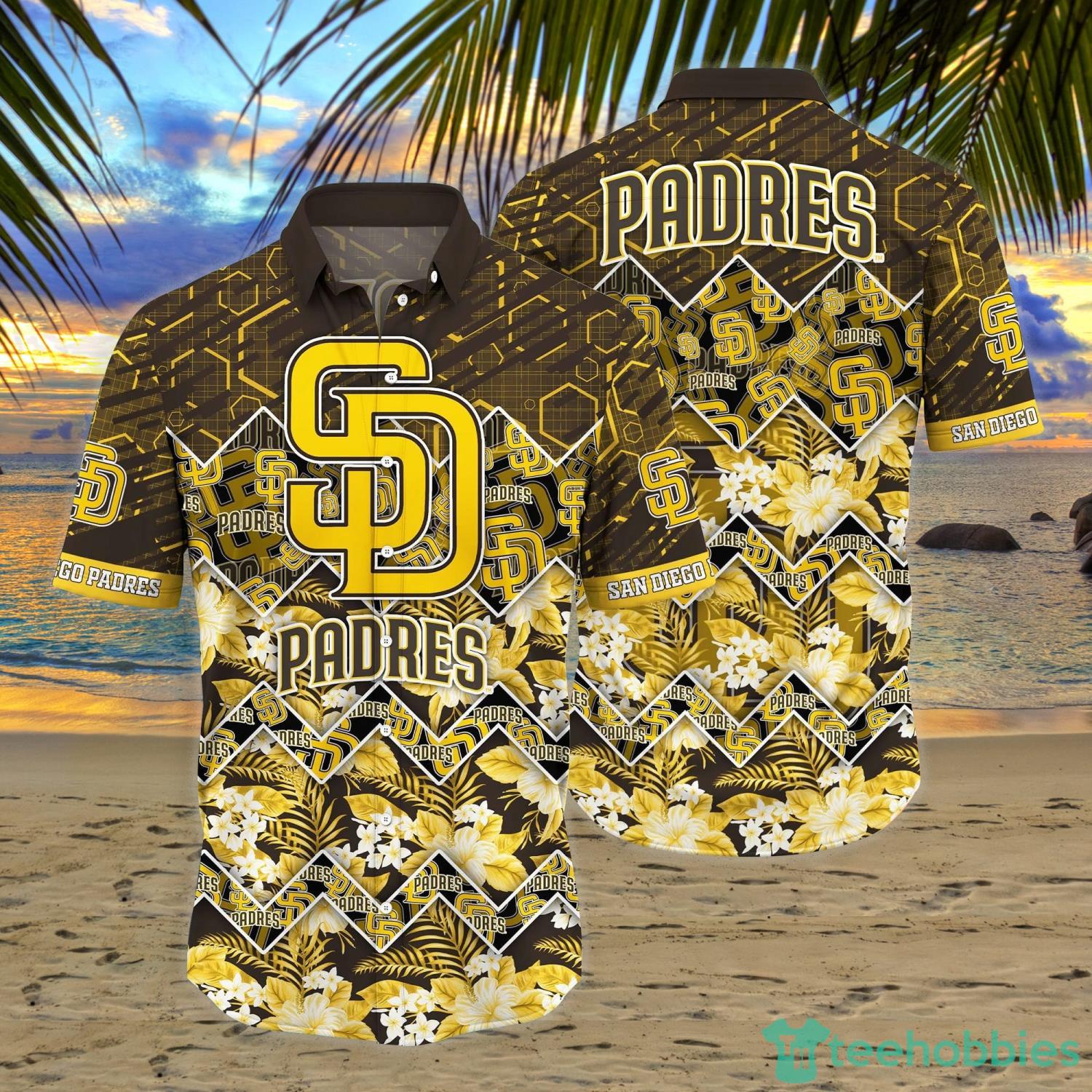 Custom Name San Diego Padres MLB Flower Tropical Hawaiian Shirt Summer Gift  For Men And Women