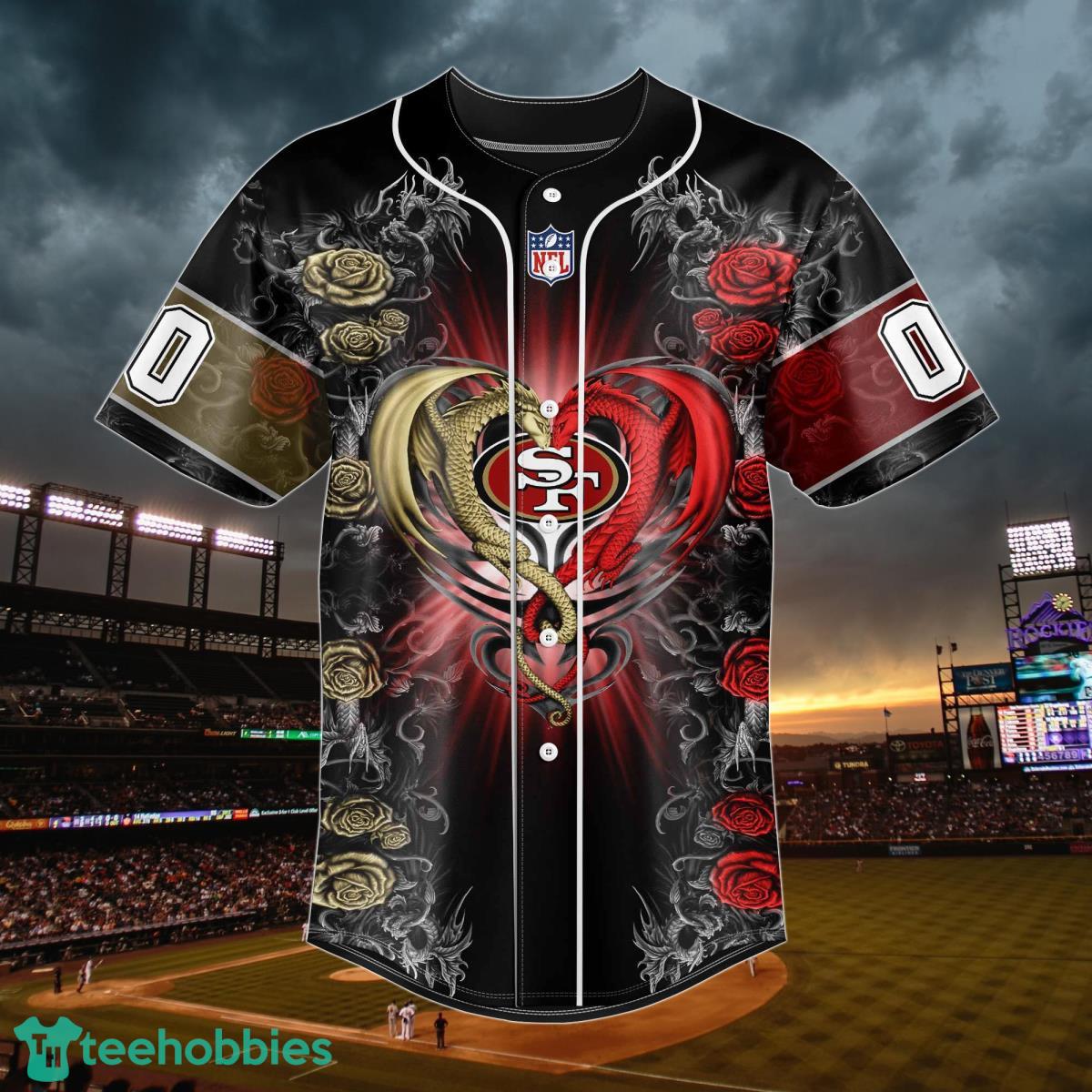 San Francisco 49ers NFL Custom Name And Number Baseball Jersey Shirt -  Freedomdesign