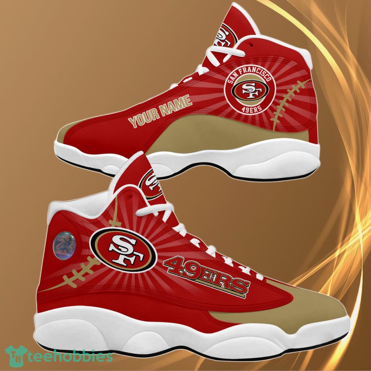Nfl San Francisco 49ers Red Air Jordan 13s Customized Shoes