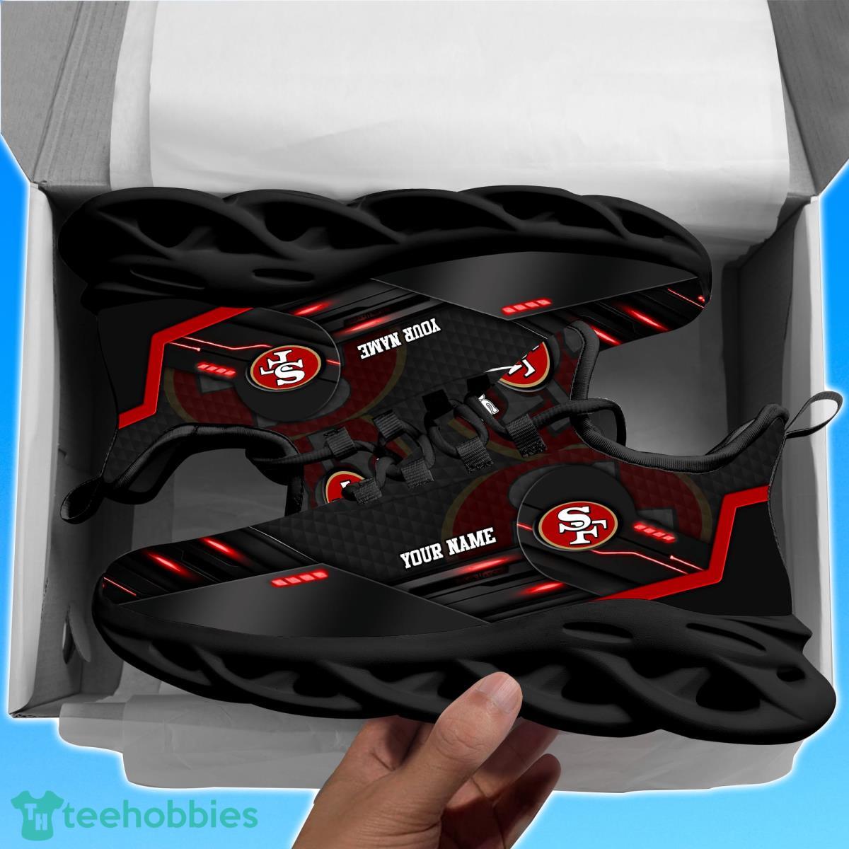 San Francisco 49ersPersonalized NFL Sport Black Max Soul Shoes Best Gift For Men And Women Fans Product Photo 2