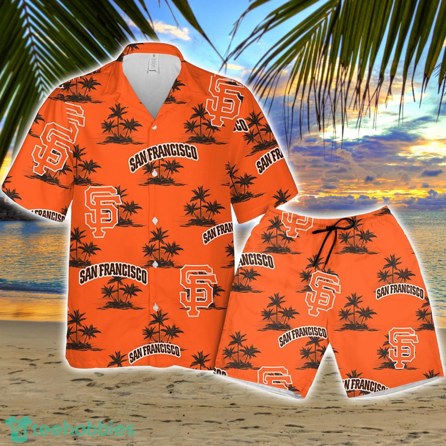 San Francisco Giant Baseball Coconut Island Pattern Hawaiian Shirt And Shorts Summer Gift Product Photo 1