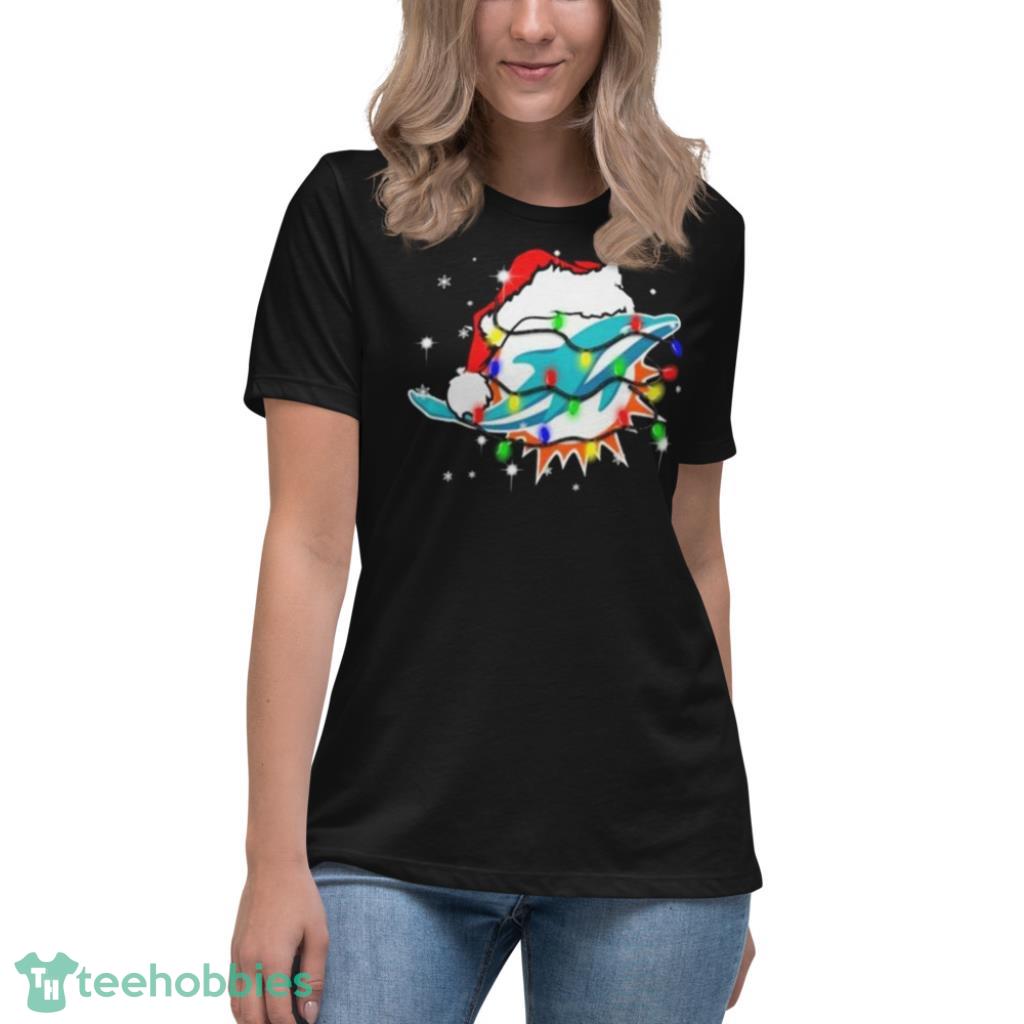 Santa Miami Dolphins Logo Lights Christmas Shirt