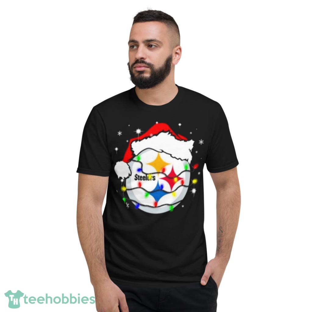 Santa Pittsburgh Steelers Logo Lights Christmas Shirt