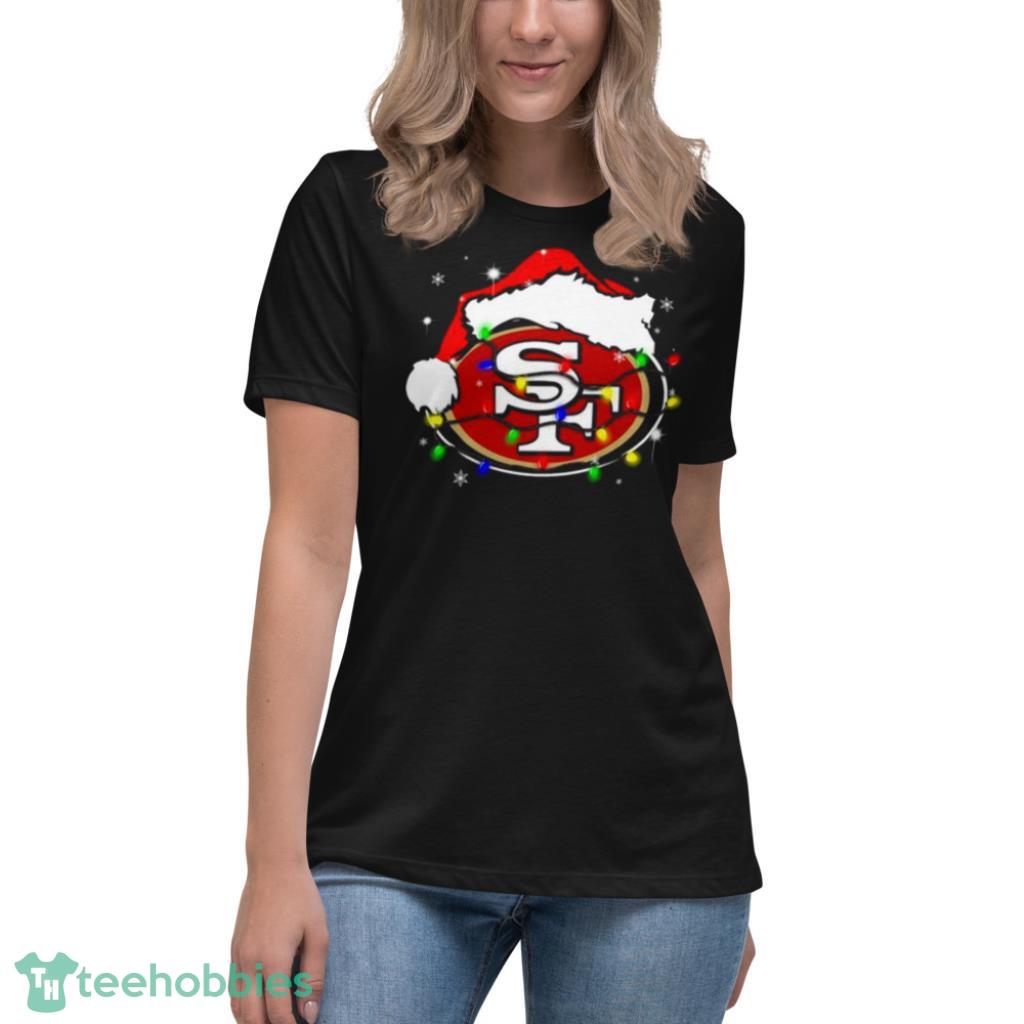 Official san Francisco 49Ers Santa Hat Logo Christmas Shirt