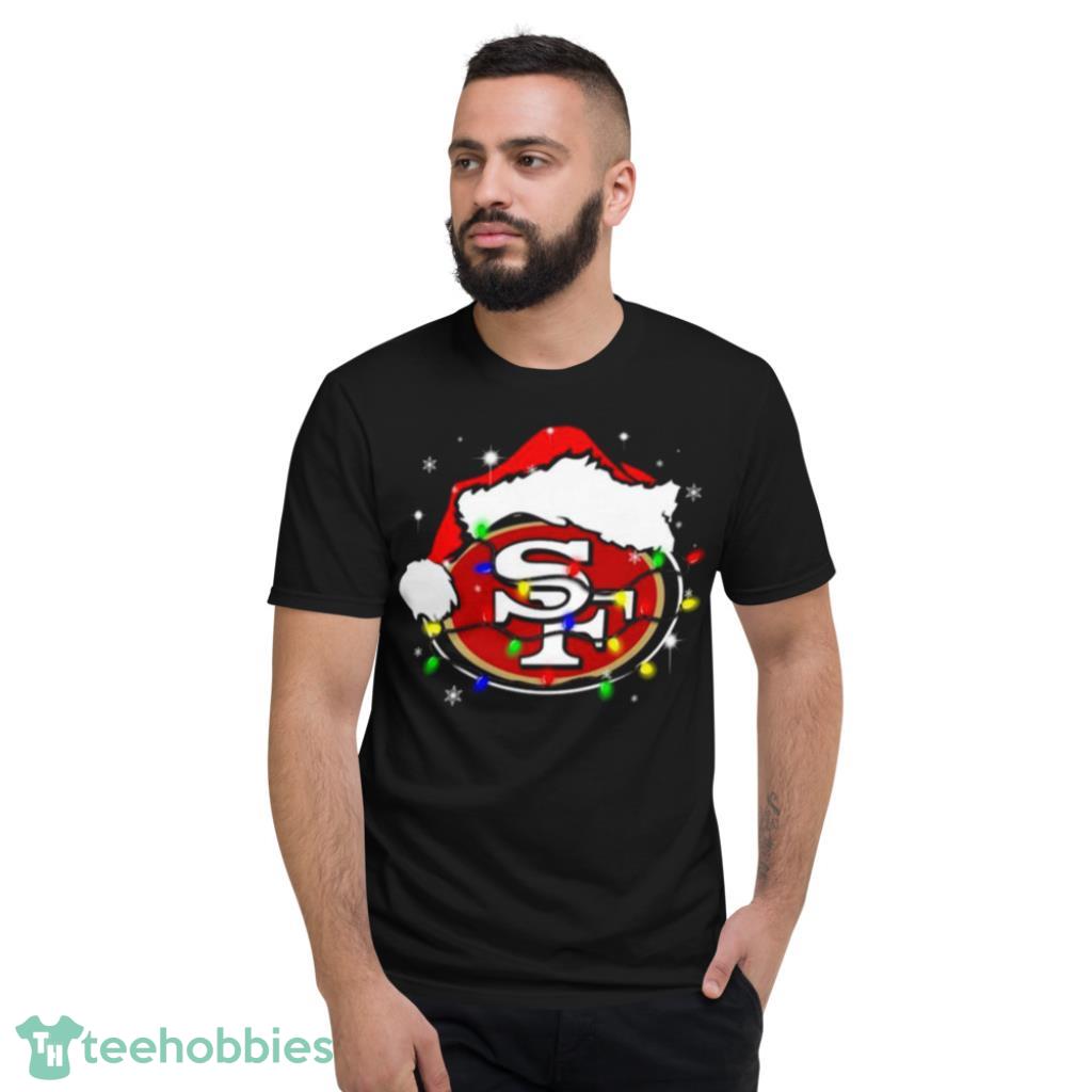 Official san Francisco 49Ers Santa Hat Logo Christmas Shirt