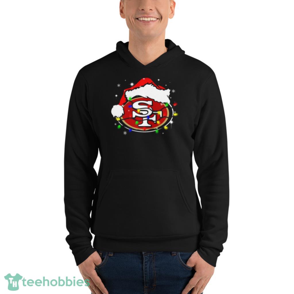 Santa San Francisco 49ers Logo Lights Christmas Shirt