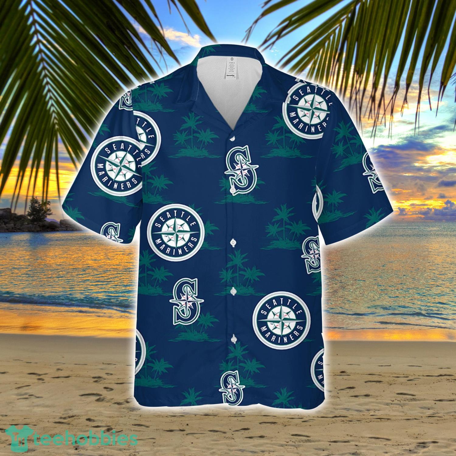 Seattle Mariner Baseball Coconut Island Pattern Hawaiian Shirt And Shorts Summer Gift Product Photo 2