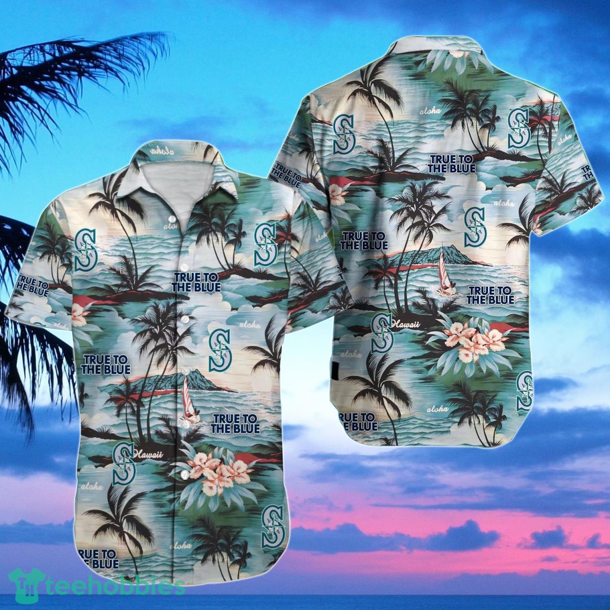 Seattle Mariners White Hibiscus Pattern 3D Hawaiian Shirt For Fans