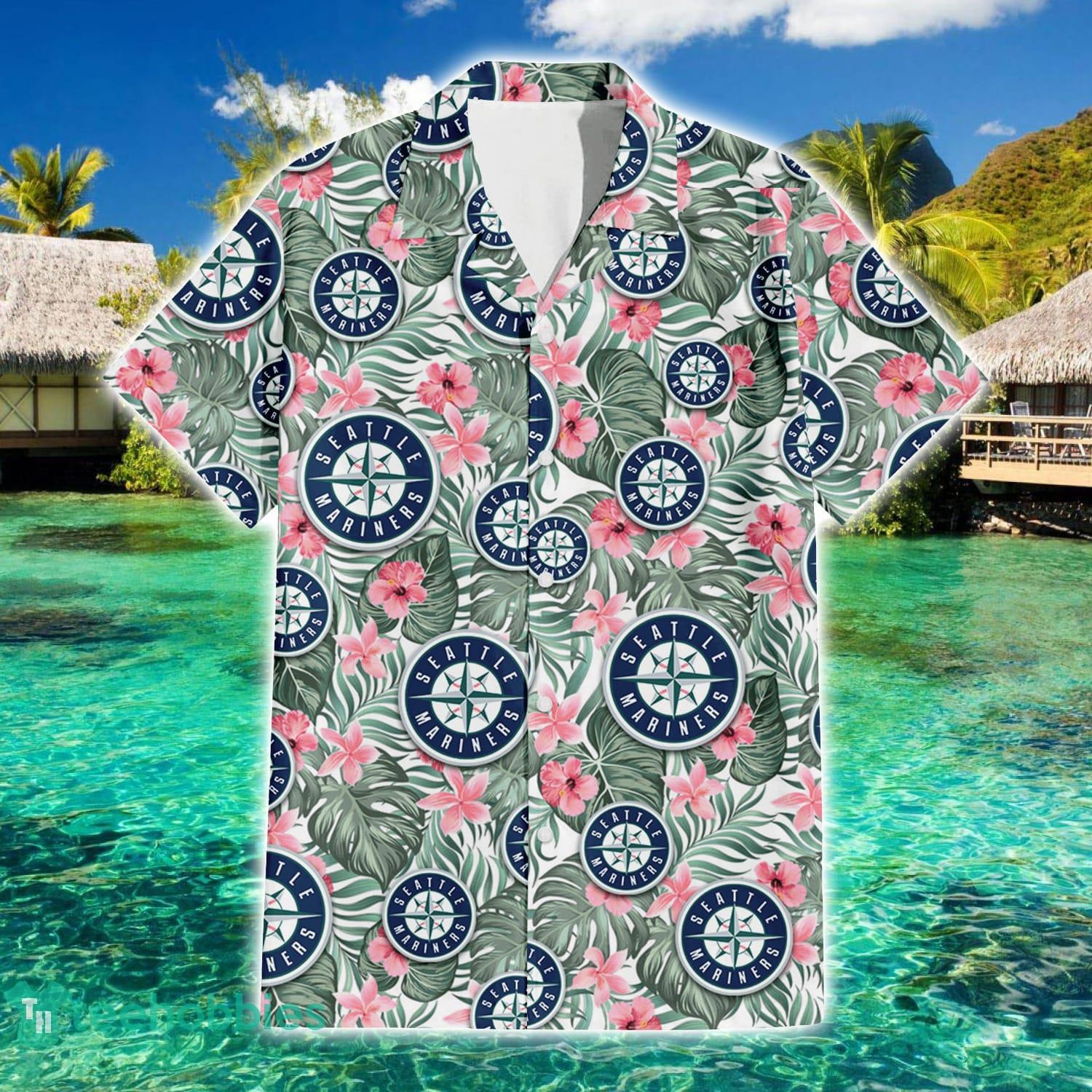 Seattle Mariners Small Pink Hibiscus Pattern All Over Printed 3D