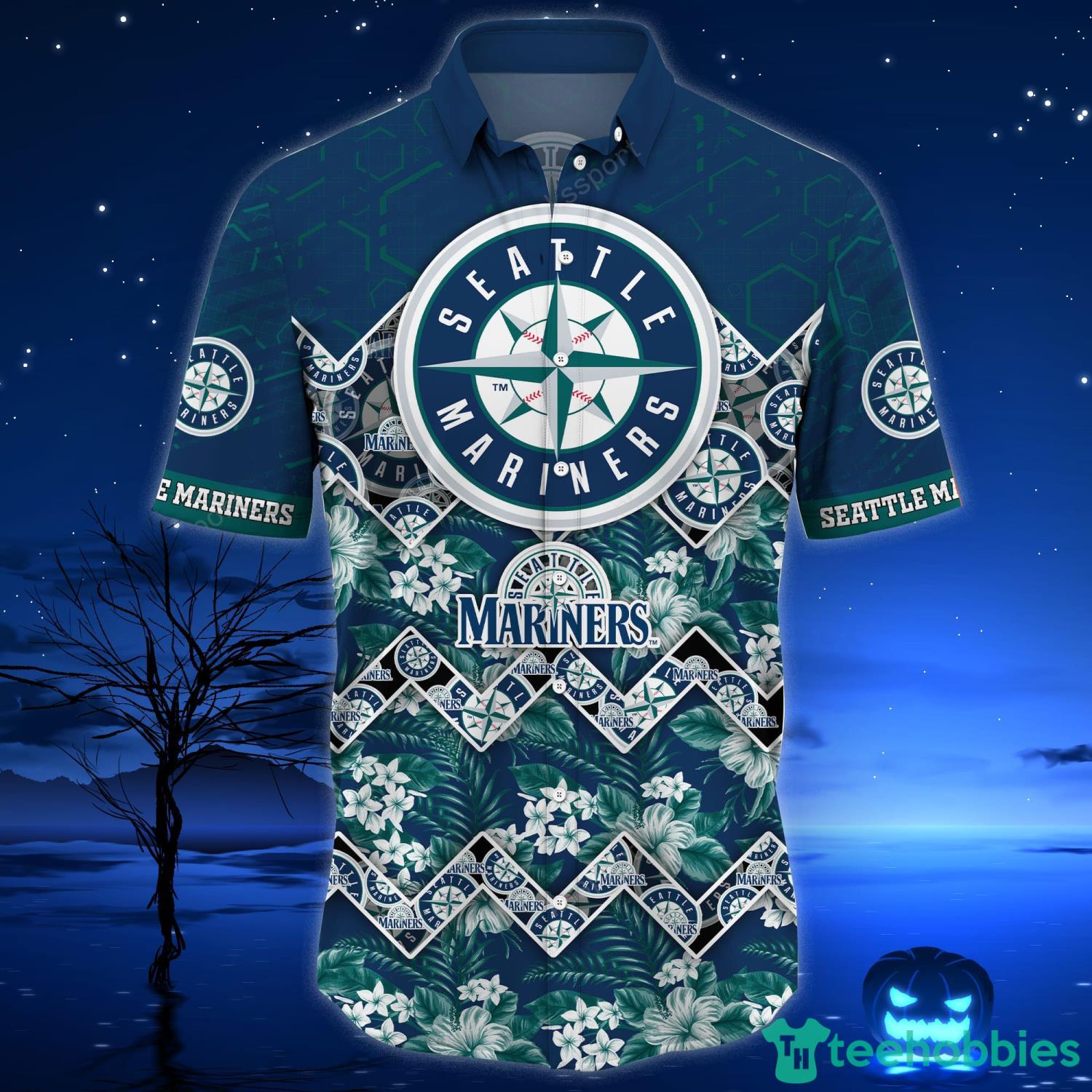 Seattle Mariners MLB Hawaiian Shirt Ocean Hibiscus Custom Name For