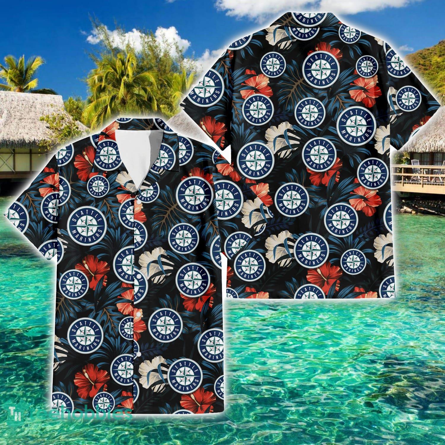 Seattle Mariners Baseball Tropical Flowers Pattern Aloha Hawaiian