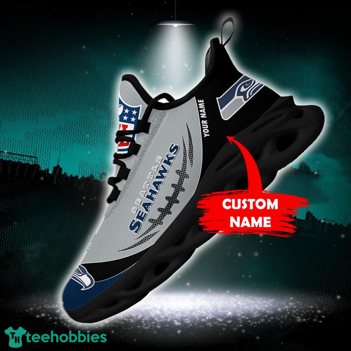 Seattle Seahawks Personalized Name NFL Max Soul Shoes Men And Women For Fans Product Photo 1