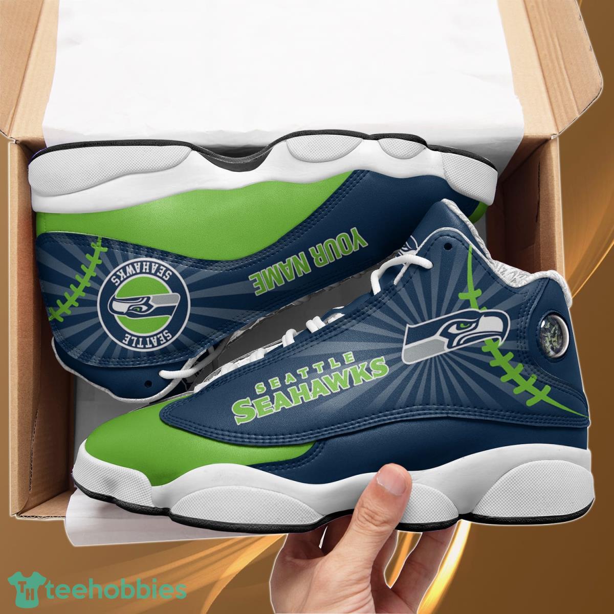 Seattle seahawks Personalzied Name Air Jordan 13 Shoes Best Gift Fans Product Photo 2
