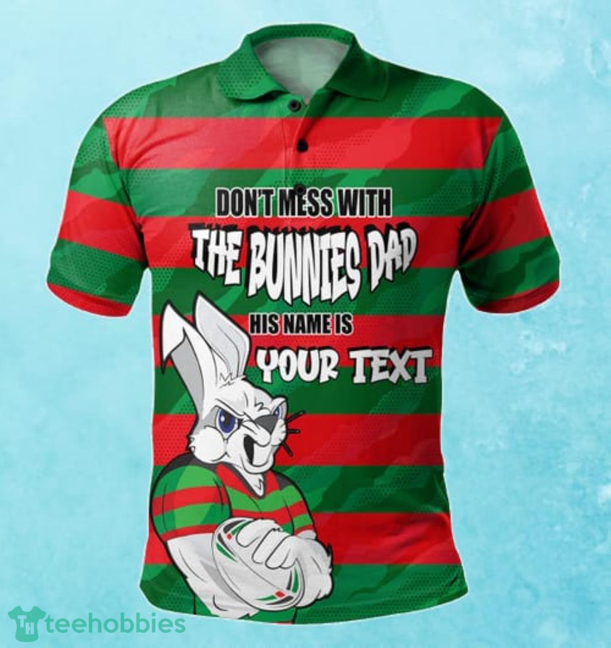 South Sydney Rabbitohs Custom Name Father’s Day NRL Custom Polo Shirt Best Gift For Fans Product Photo 1