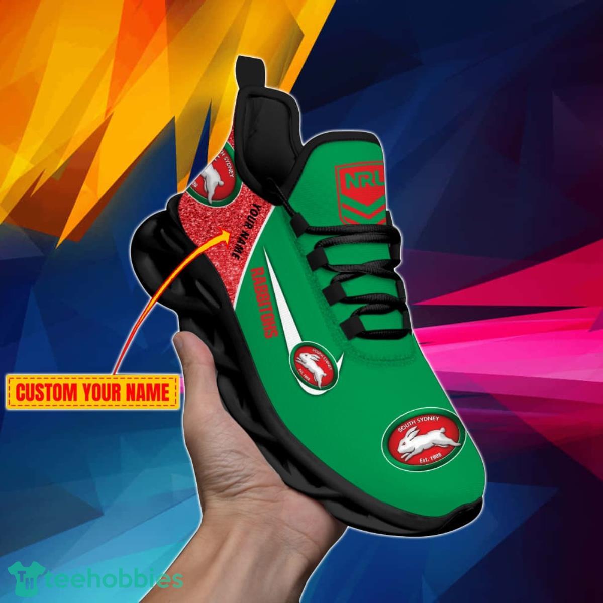 South Sydney Rabbitohs NRL Glitter Personalized Max Soul Shoes Product Photo 2
