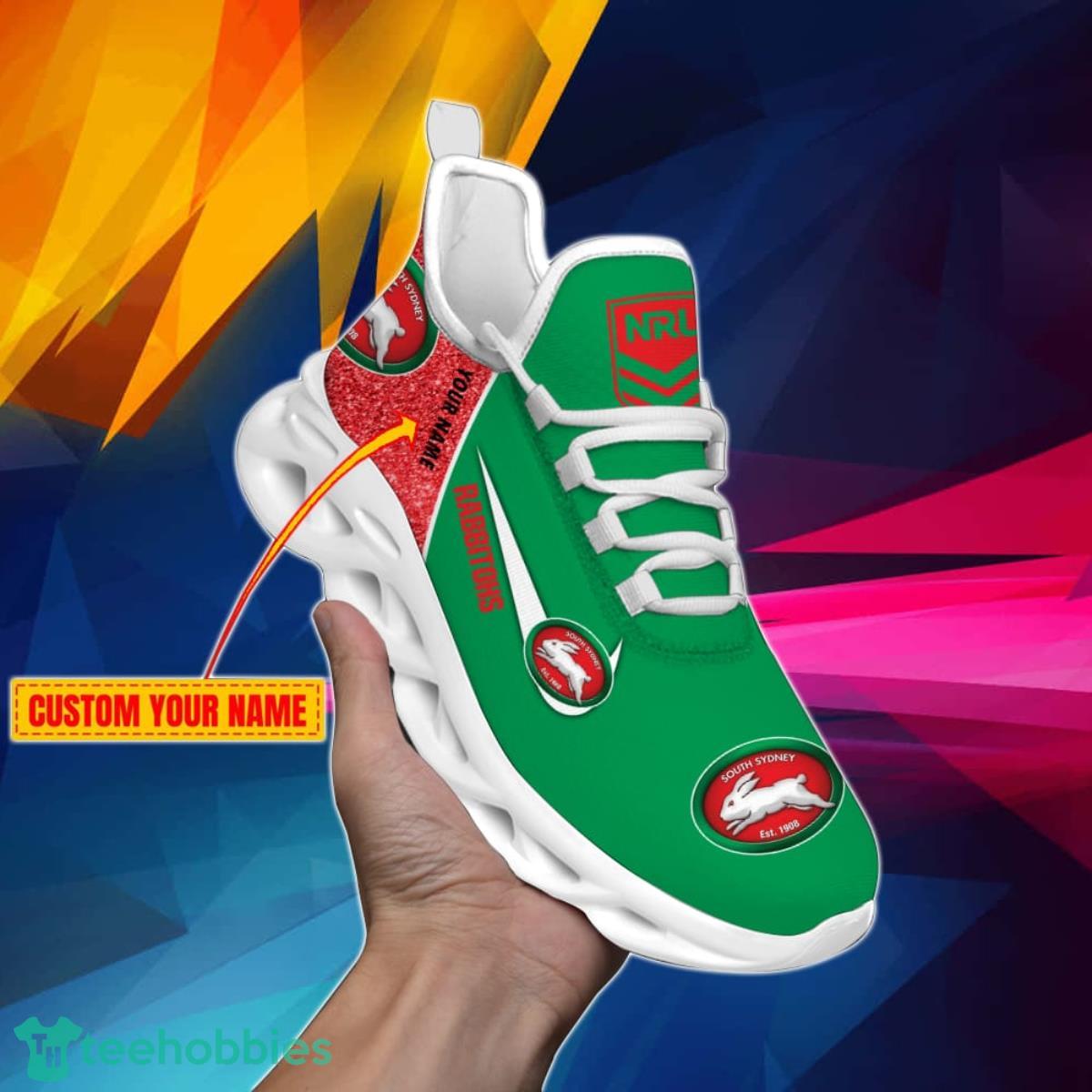 South Sydney Rabbitohs NRL Glitter Personalized Max Soul Shoes Product Photo 1