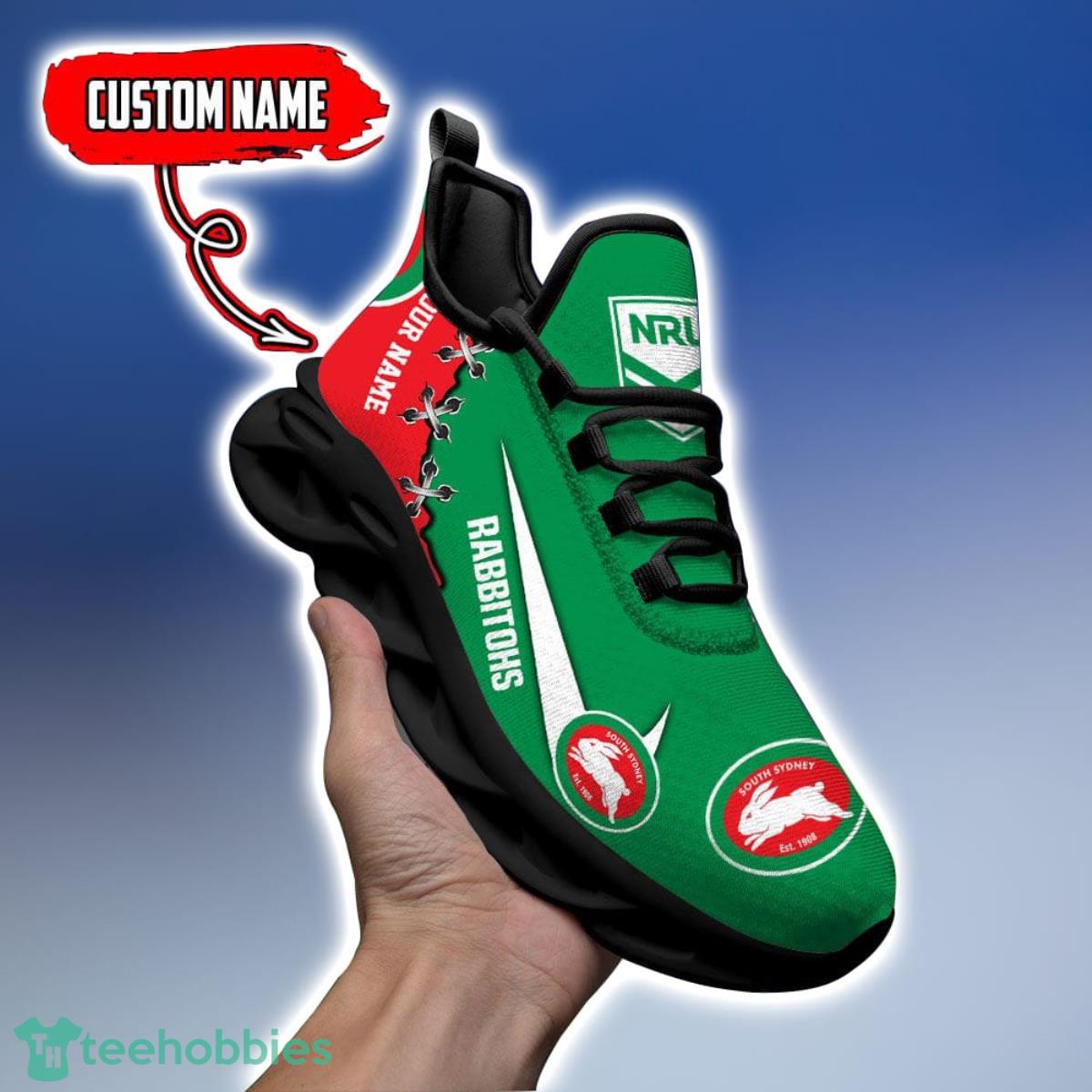 South Sydney Rabbitohs Personalized Name NRL Premium Luxury Max Soul Shoes Best Gift For Fans Product Photo 1