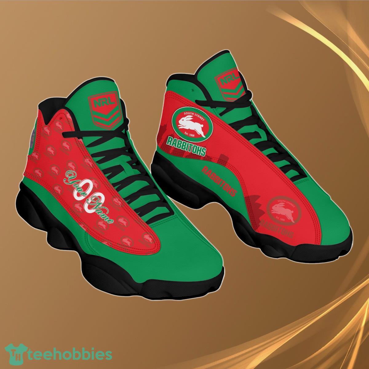 South Sydney Rabbitohs Personalzied Name NRL Air Jordan 13 Shoes Best Gift Fans Product Photo 2