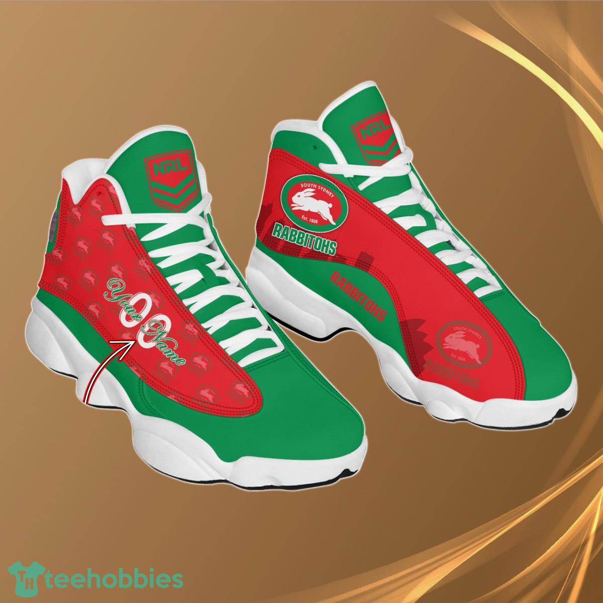 South Sydney Rabbitohs Personalzied Name NRL Air Jordan 13 Shoes Best Gift Fans Product Photo 1