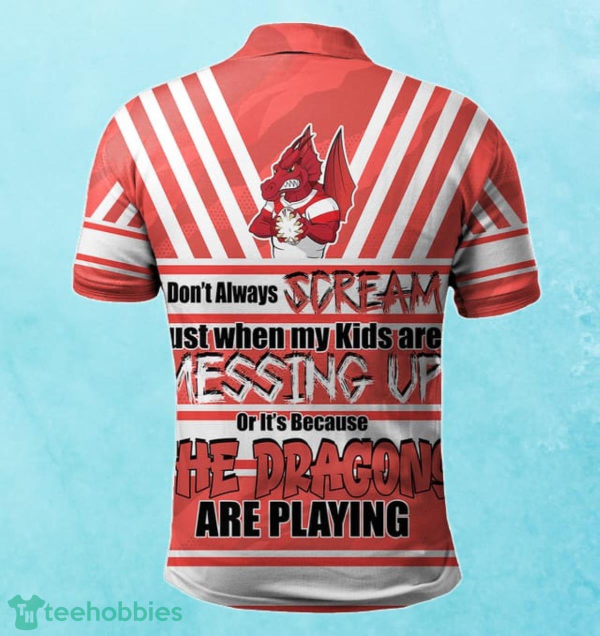 St. George Illawarra Dragons Custom Name Father’s Day NRL Custom Polo Shirt Best Gift For Fans Product Photo 2