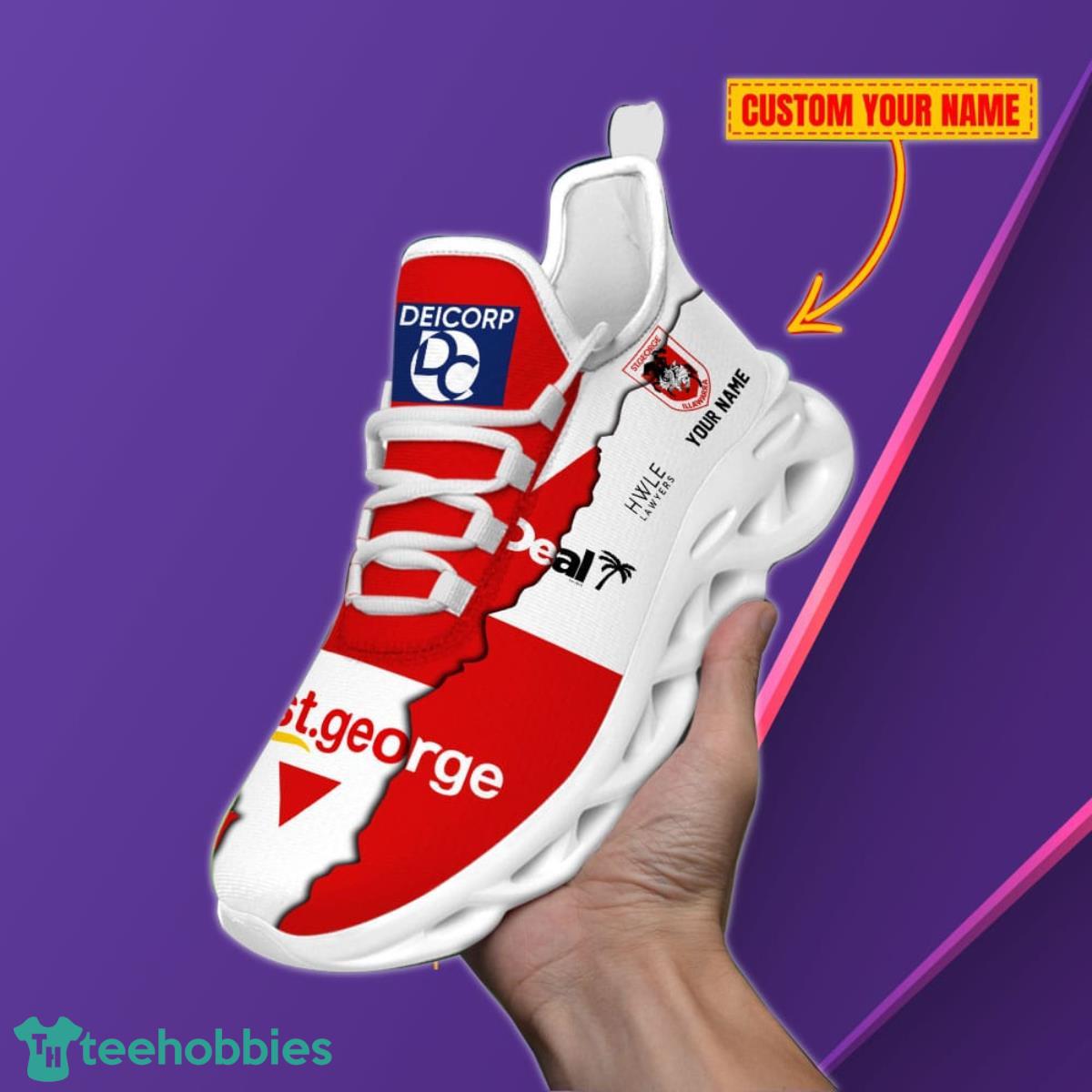 St. George Illawarra Dragons Personalized Name NRL Max Soul Shoes Unique Gift For Fans Product Photo 2