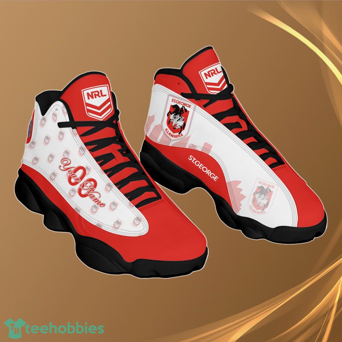 St. George Illawarra Dragons Personalzied Name NRL Air Jordan 13 Shoes Best Gift Fans Product Photo 2