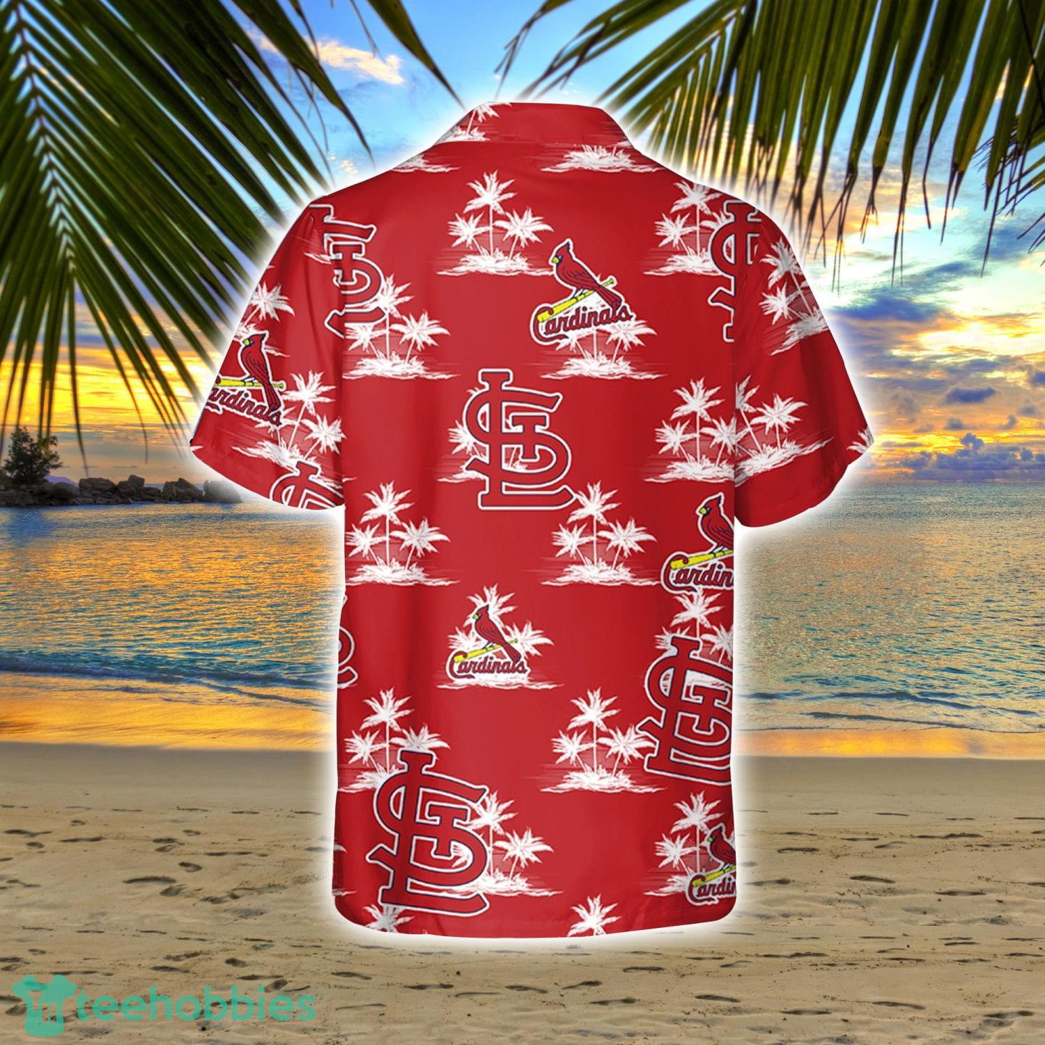 St. Louis Cardinal Baseball Coconut Island Pattern Hawaiian Shirt And Shorts Summer Gift Product Photo 3 St. Louis Cardinal Baseball Coconut Island Pattern Hawaiian Shirt And Shorts Summer Gift Product Photo 3
