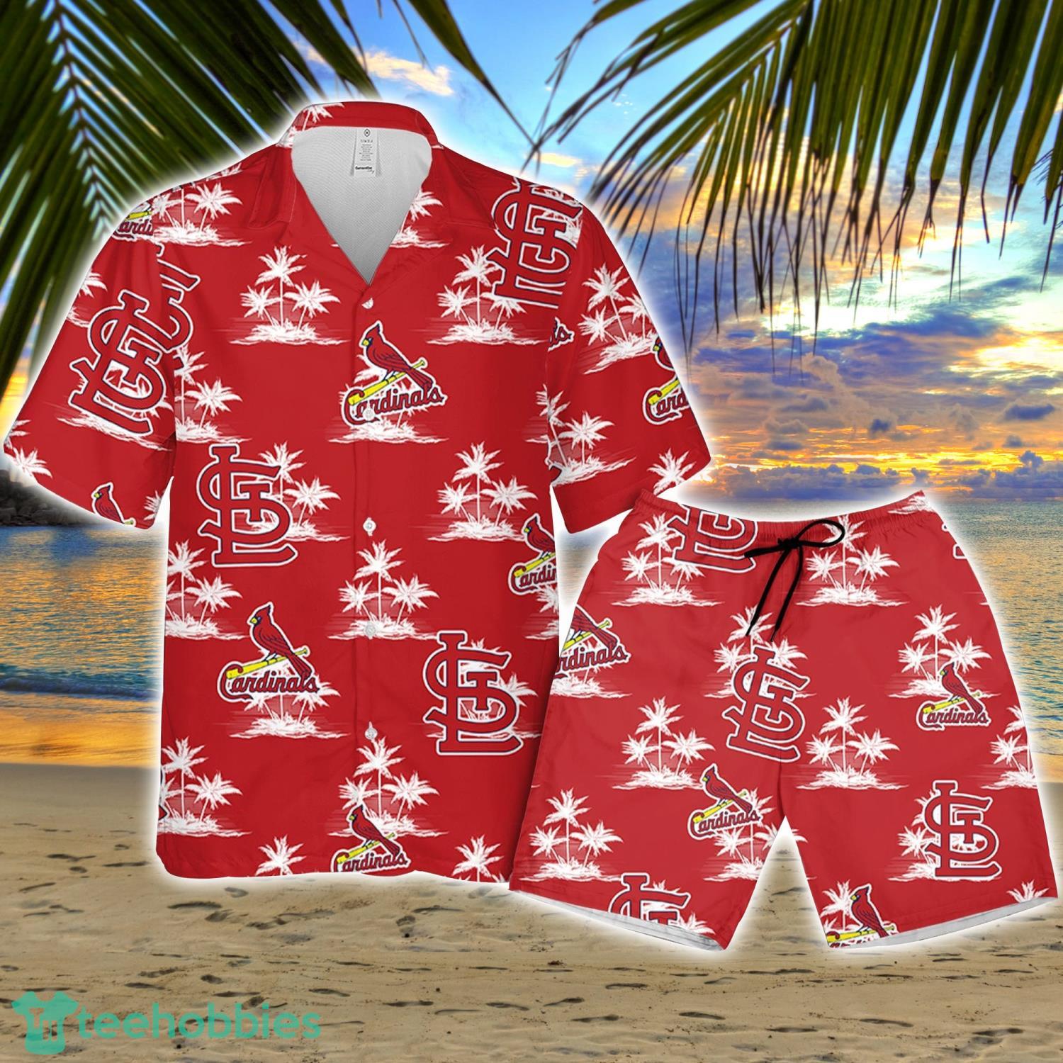 St. Louis Cardinal Baseball Coconut Island Pattern Hawaiian Shirt And Shorts Summer Gift Product Photo 1