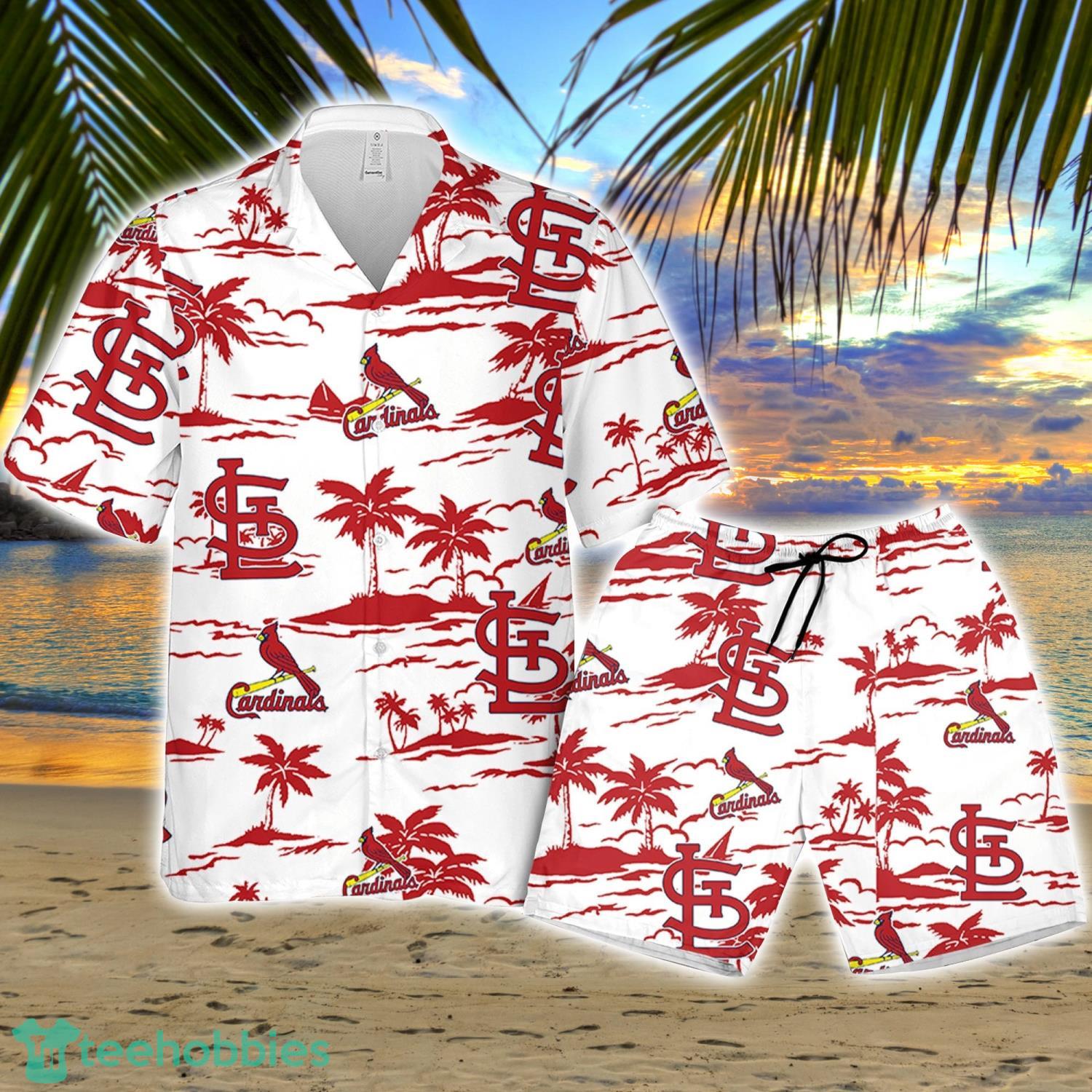 STL Cardinals Hawaiian Shirt Beach Coconut Tree St Louis Cardinals