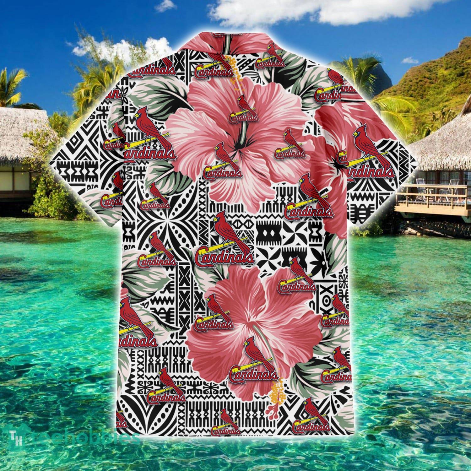 St. Louis Cardinals White Porcelain Flower Pink Hibiscus All Over Printed  3D Hawaiian Shirt - Freedomdesign