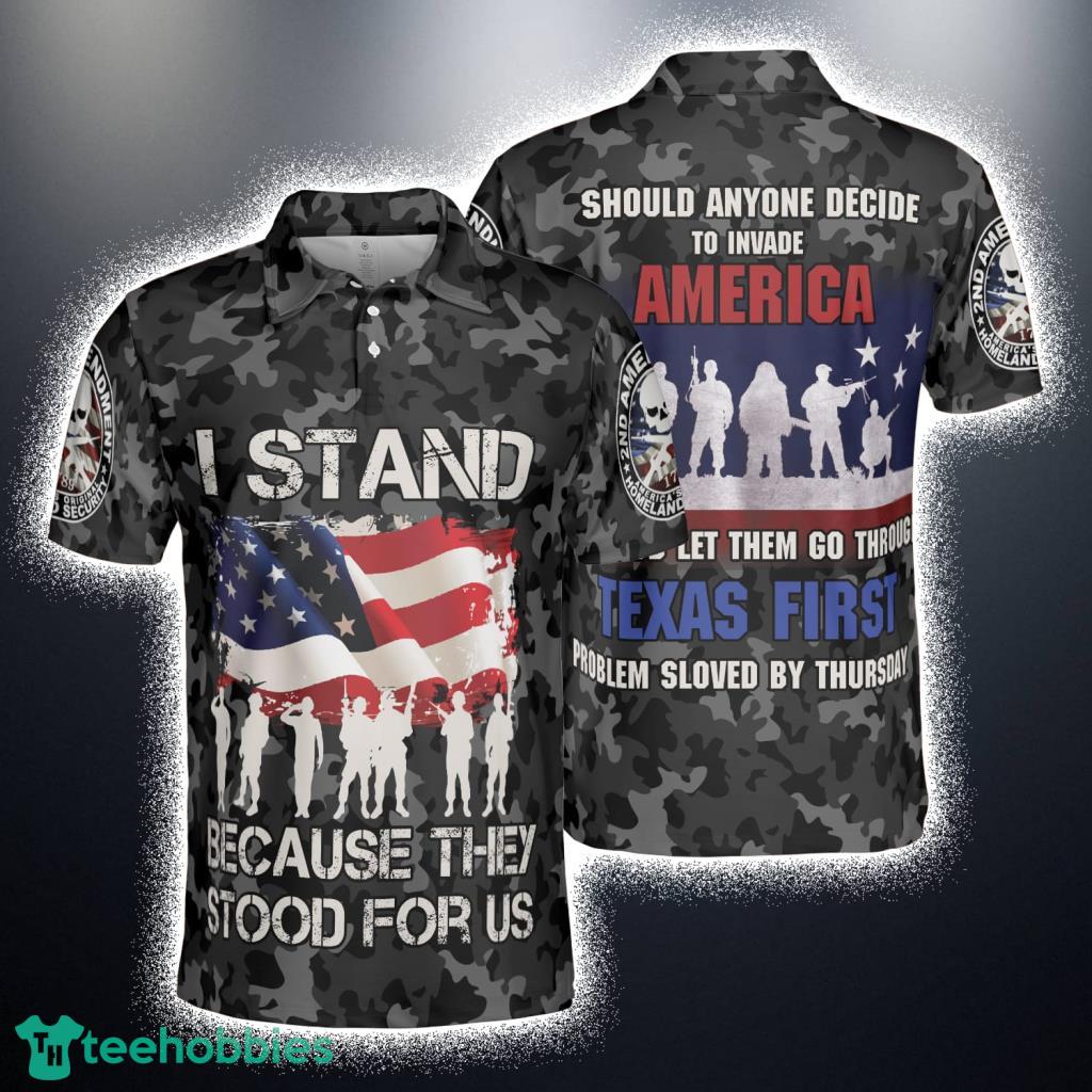 Stood For Us Texas Veterans Soldier Us Army 3D Aop Polo Shirt Product Photo 1