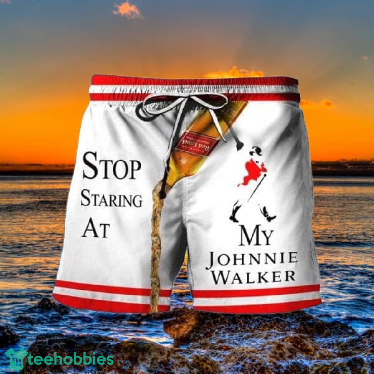 Stop Staring At My Johnnie Walker Hawaii Shorts Special Gift Men Women Product Photo 1