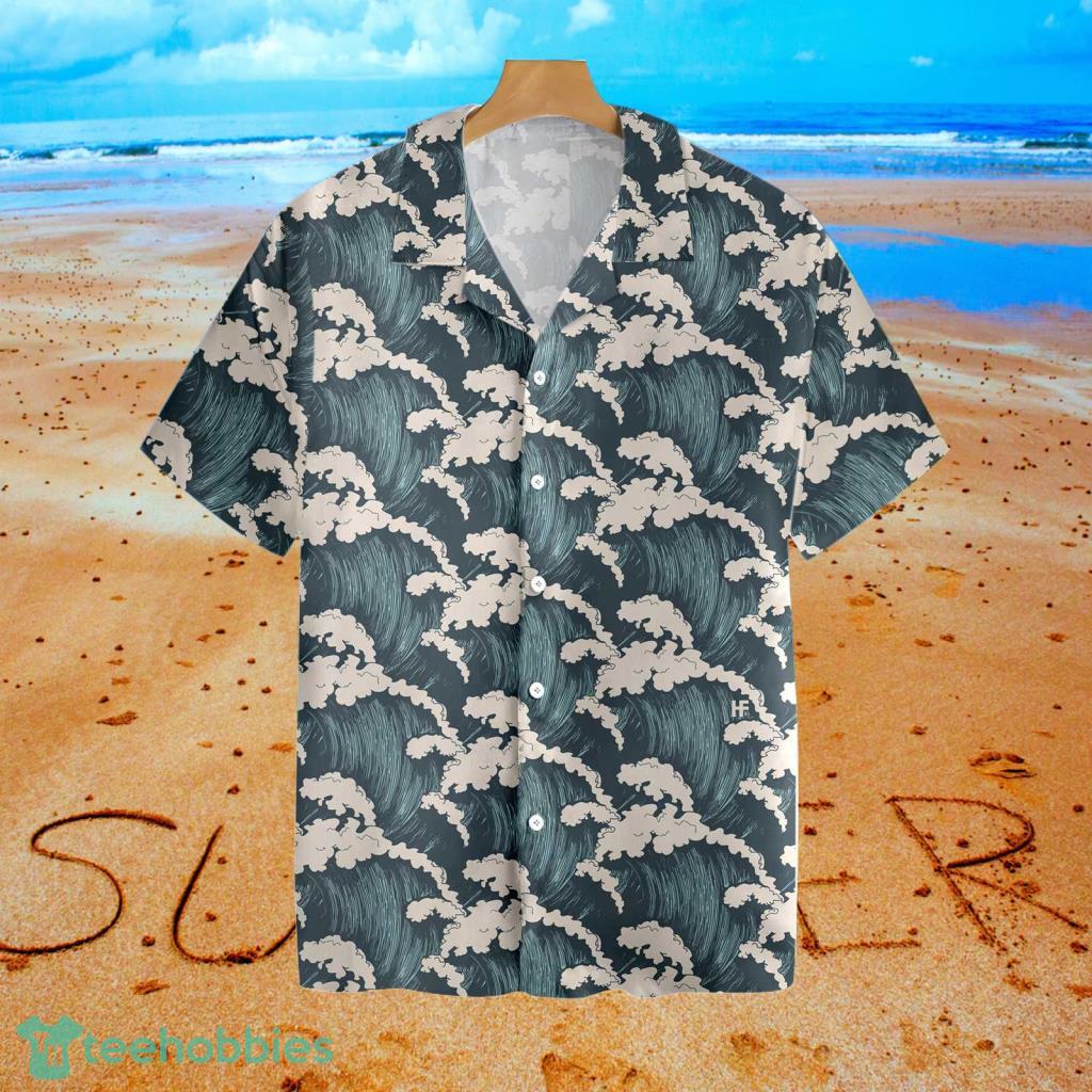 Men's Hawaiian Shirt, Palm Trees and Waves