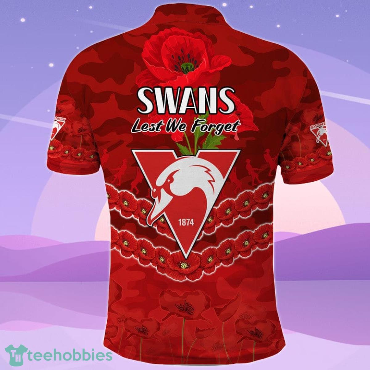 Swans Football ANZAC Polo Shirt Lest We Forget Product Photo 2