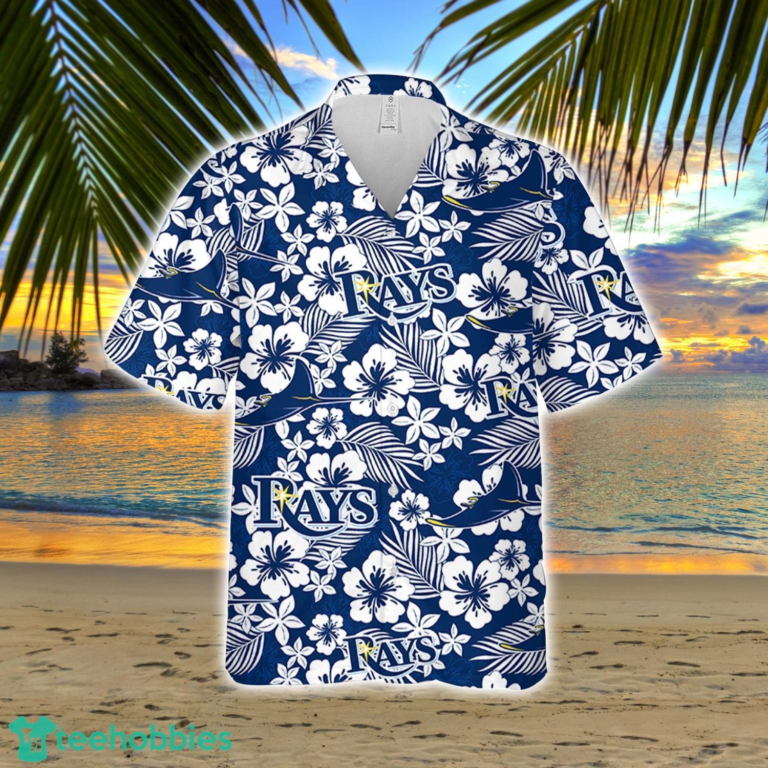 Tampa Bay Ray Hibiscus Flower Pattern Hawaiian Shirt And Shorts Gift For Summer Product Photo 2