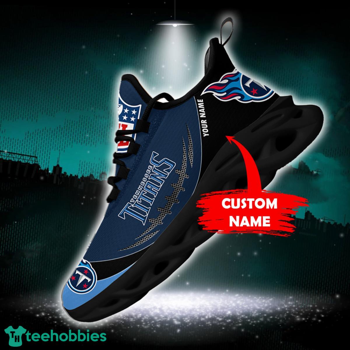 Tennessee Titans Custom Name 2023 NFL Max Soul Shoes For Men And Women